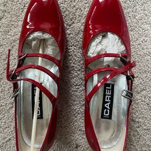 [Mary Janes] KINA Red patent leather Mary Janes pumps in size FR38/US7